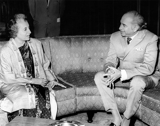 Indira Gandhi and Zulfikar Ali Bhutto