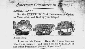 broadside showing French attacks on U.S. ships
