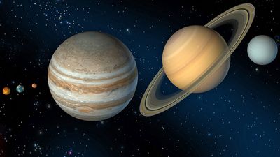 Solar system illustration. (planets; sun)