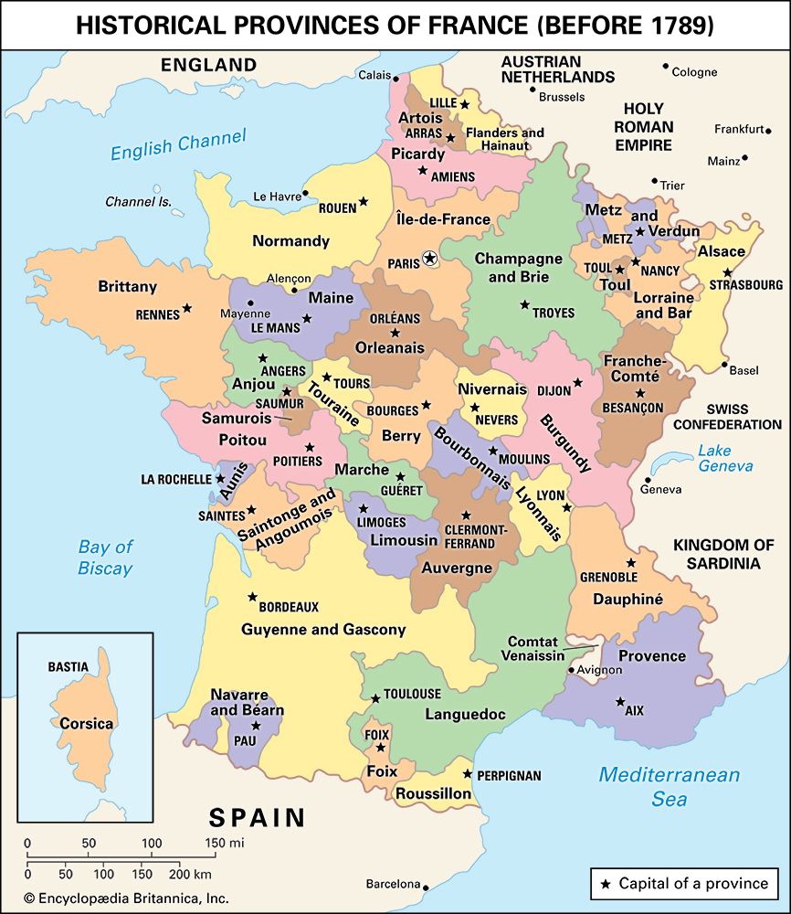 France: provinces, before 1789