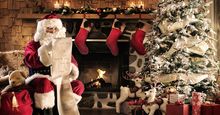 Santa Claus reading the list, Christmas, north pole