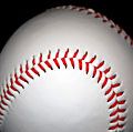 Close-up of Baseball on black background. Baseball Homepage blog 2010, arts and entertainment, history and society, sports and games athletics
