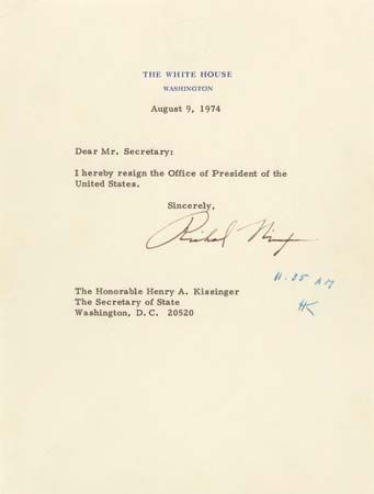 Nixon resigns