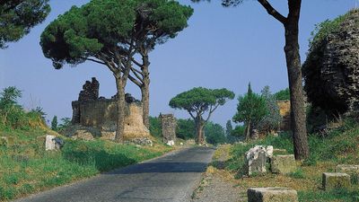 Roman tombs lining the Appian Way