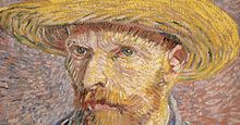 "Self-Portrait with Straw Hat (verso: The Potato Peeler)," oil on canvas by Vincent van Gogh, 1887. In the collection of the Metropolitan Museum of Art, New York. 40.6 x 31.8 cm.