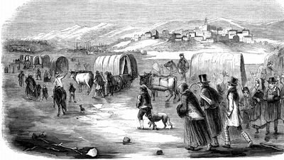 Mormons on their trek to Utah